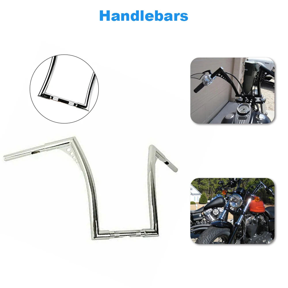 Chrome Ape Hangers Motorcycle Handlebars 12 Inch Rise