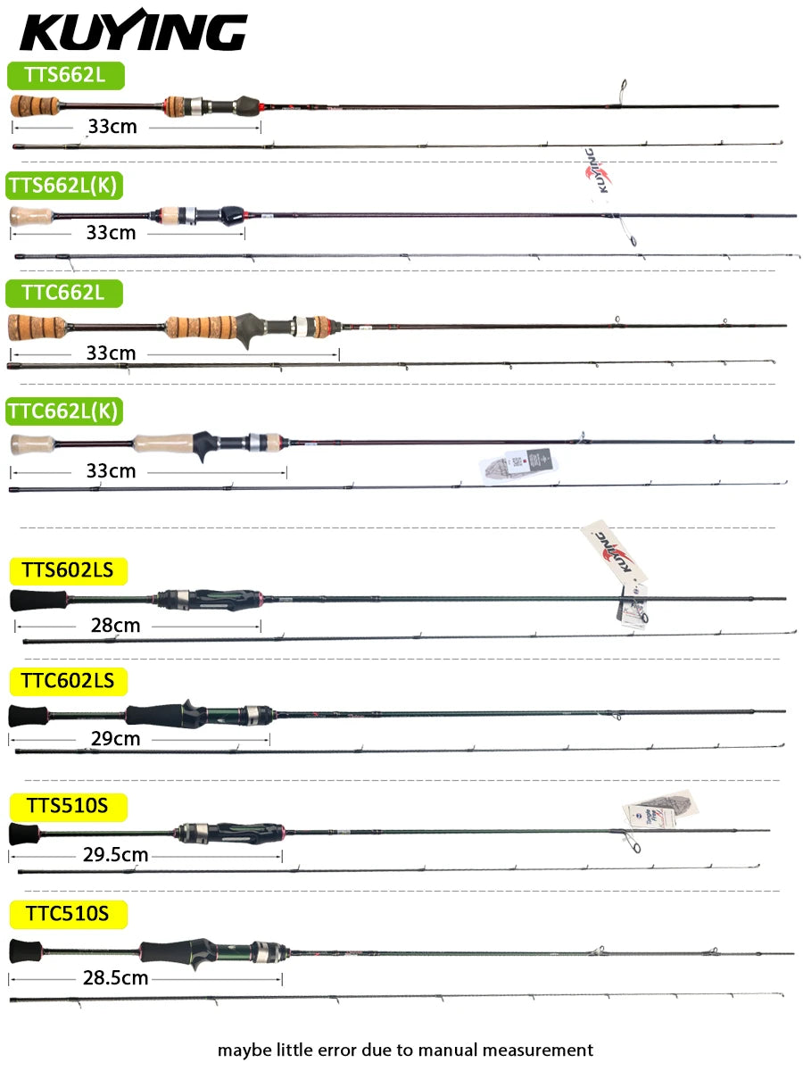 Kuying Teton Spinning Rod 0.8-8g 1-8lb Carbon Baitcaster