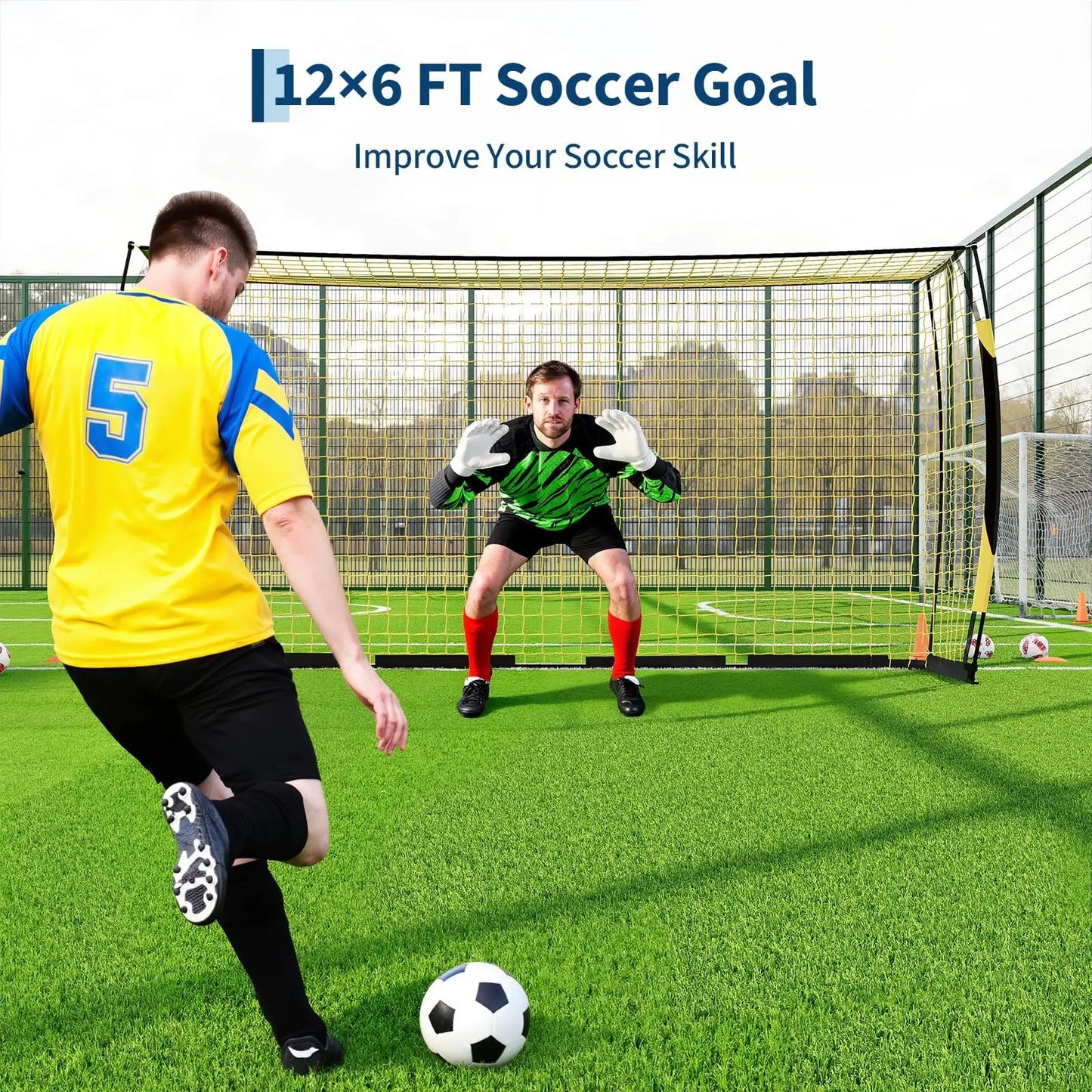 Himiss Heavy Duty Foldable 12x6ft Soccer Goal With Bag