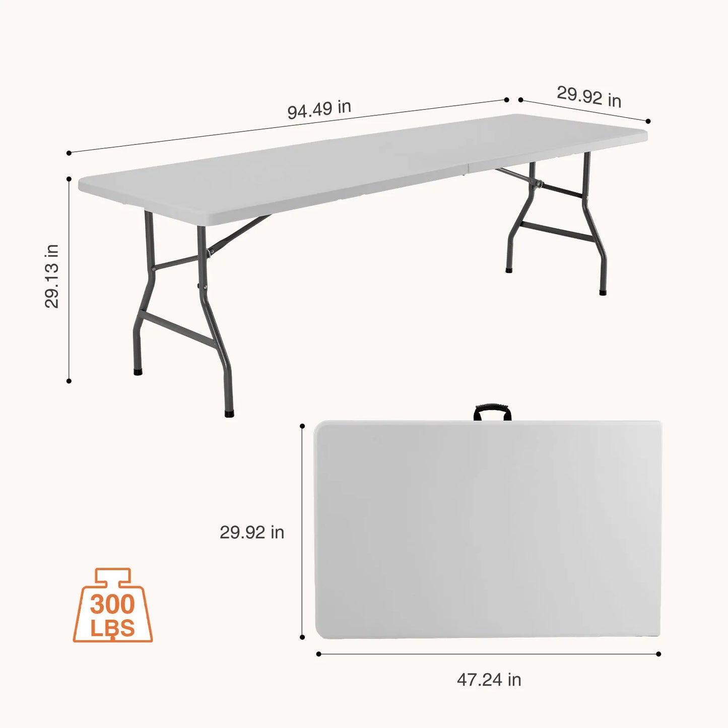 JHK Portable Folding Table Outdoor Heavy Duty With Carry Handle