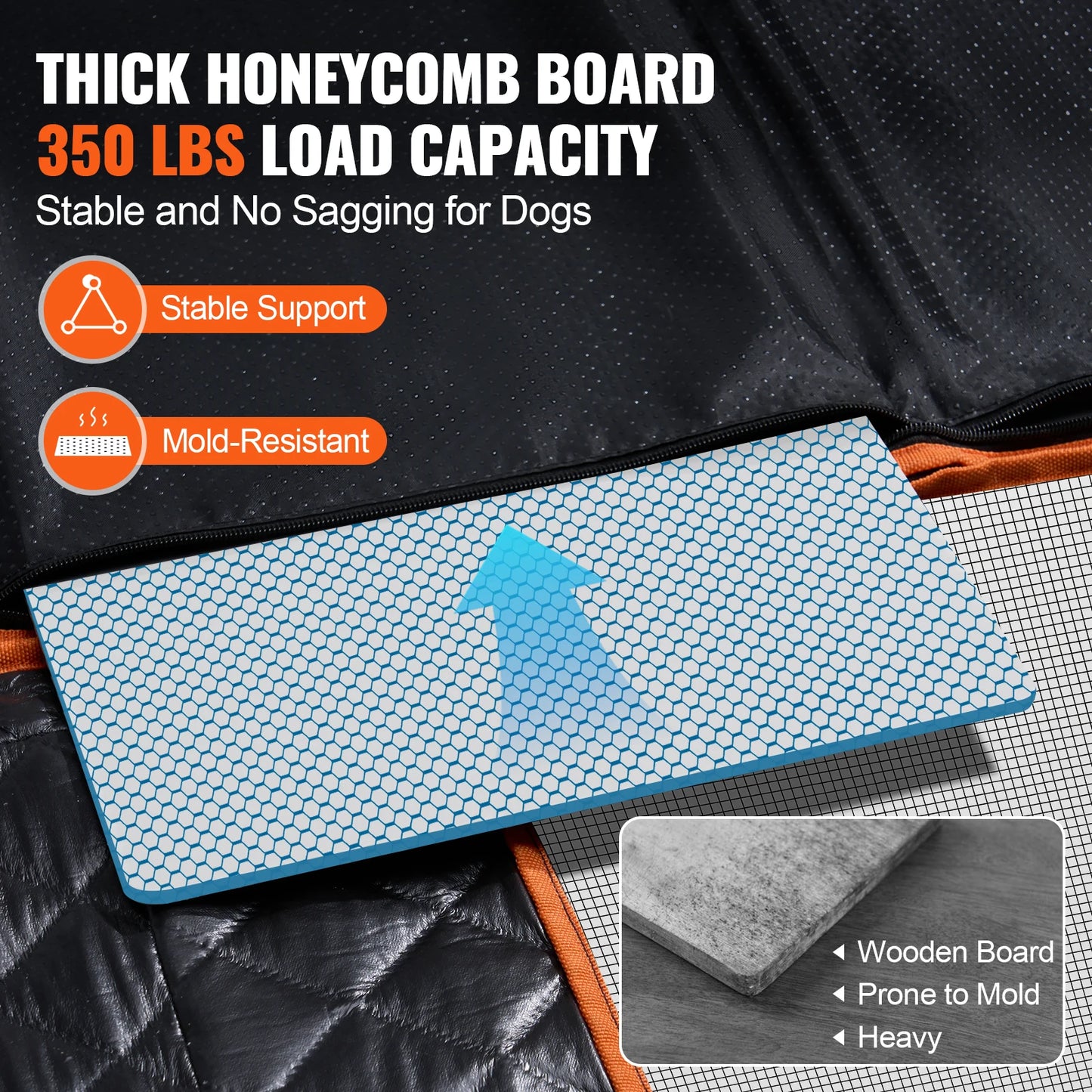 SucceBuy Back Seat Extender Dog Car Cover With Mesh Window