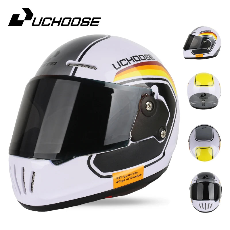Uchoose Retro Open Face Motorcycle Helmet Dot Certified