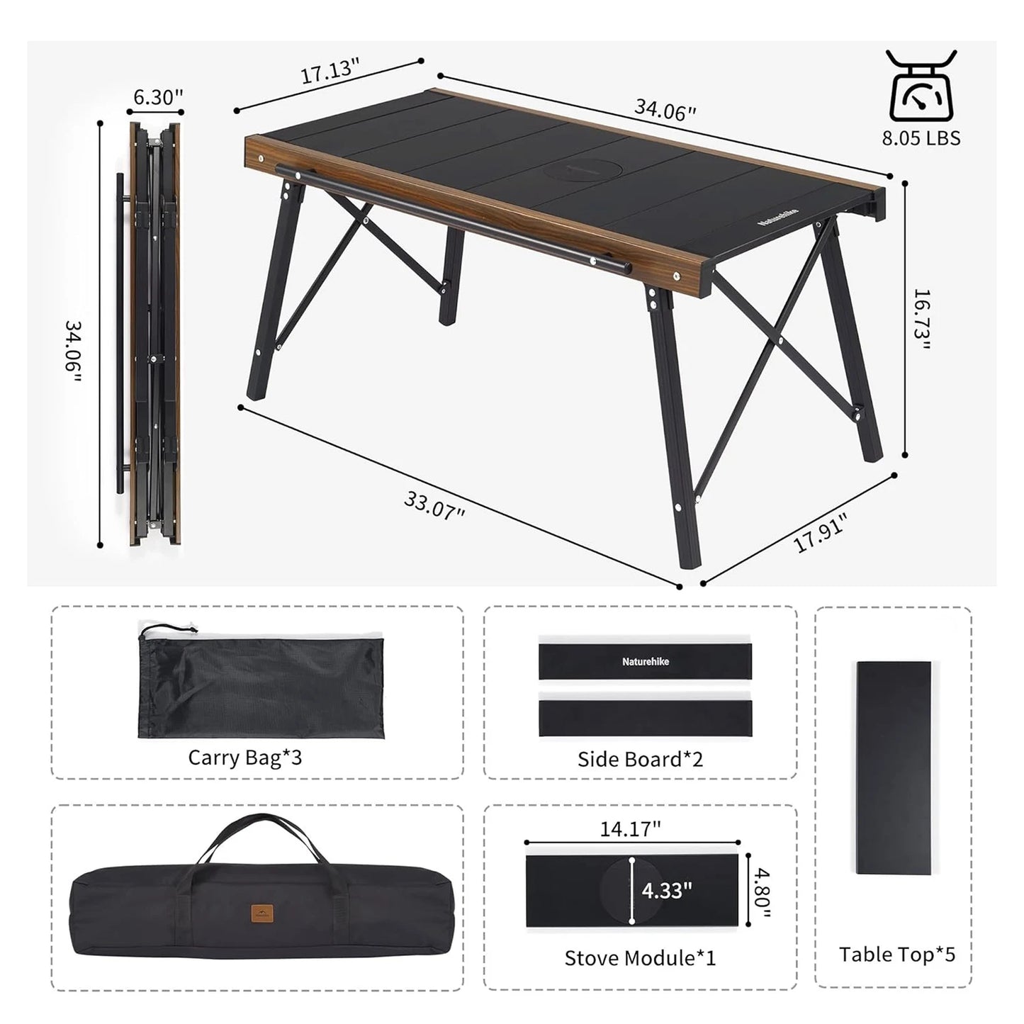 Naturehike IGT Table Folding Aluminum Outdoor Camping Portable Grill