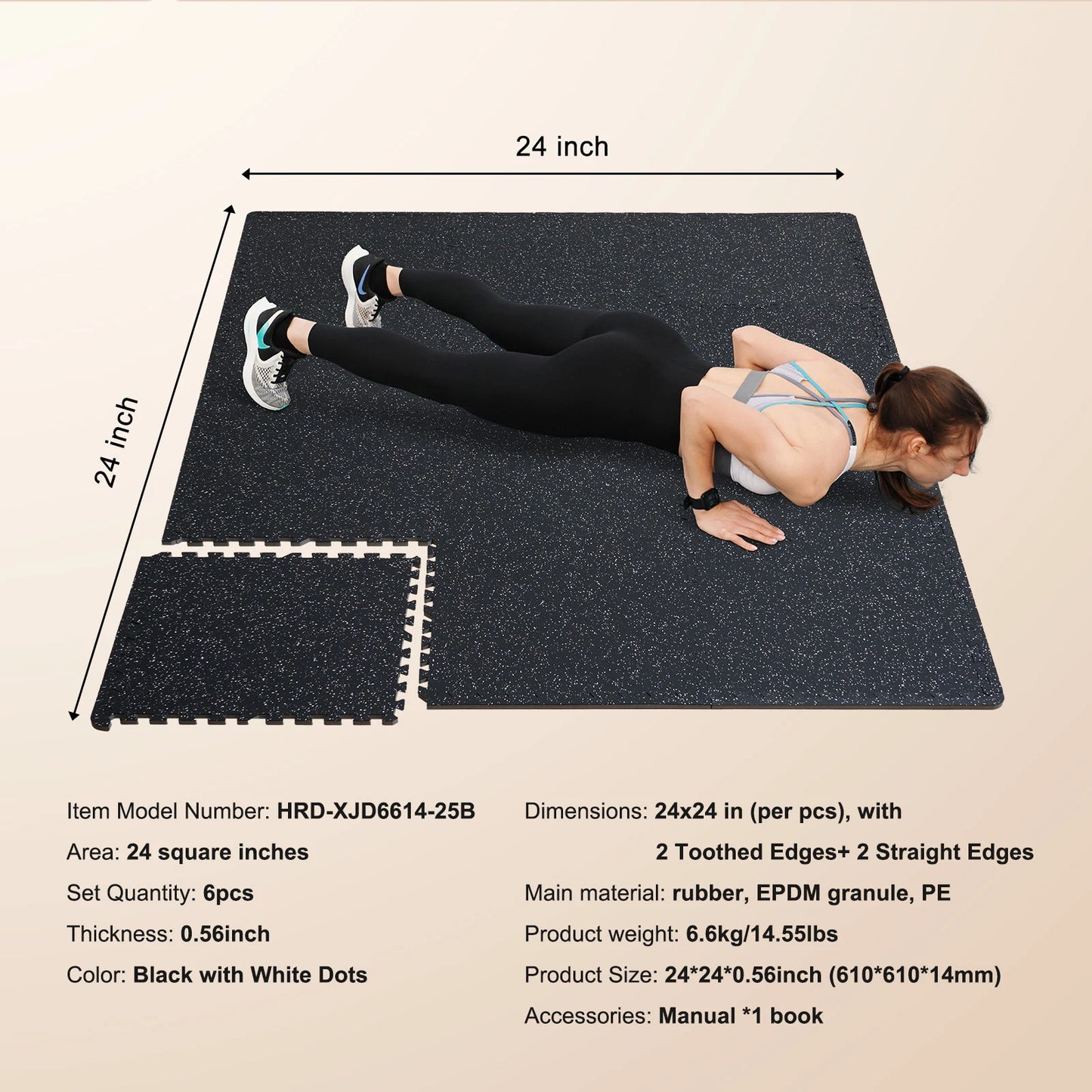 SucceBuy Thick Interlocking Rubber And Foam Puzzle Floor Mats