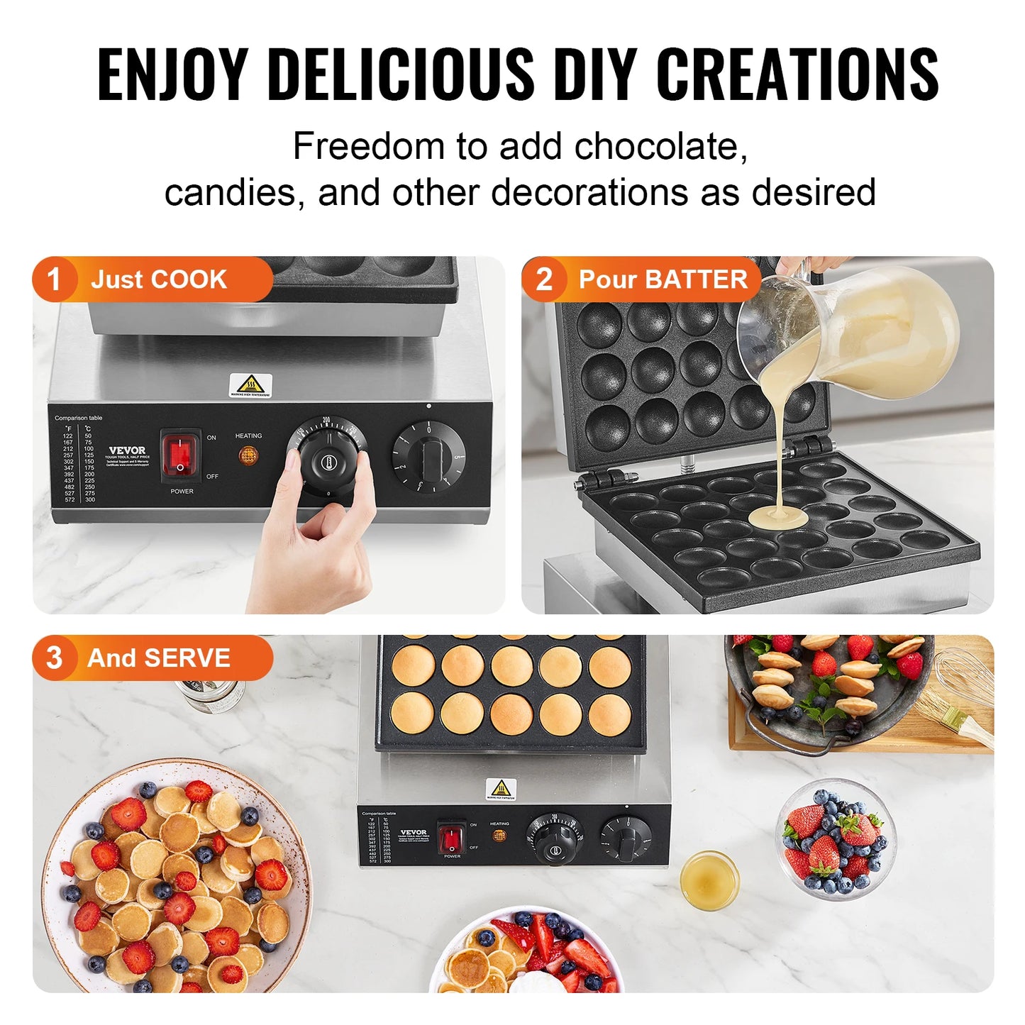 SucceBuy Electric Waffle Maker Dorayaki Pancake Iron
