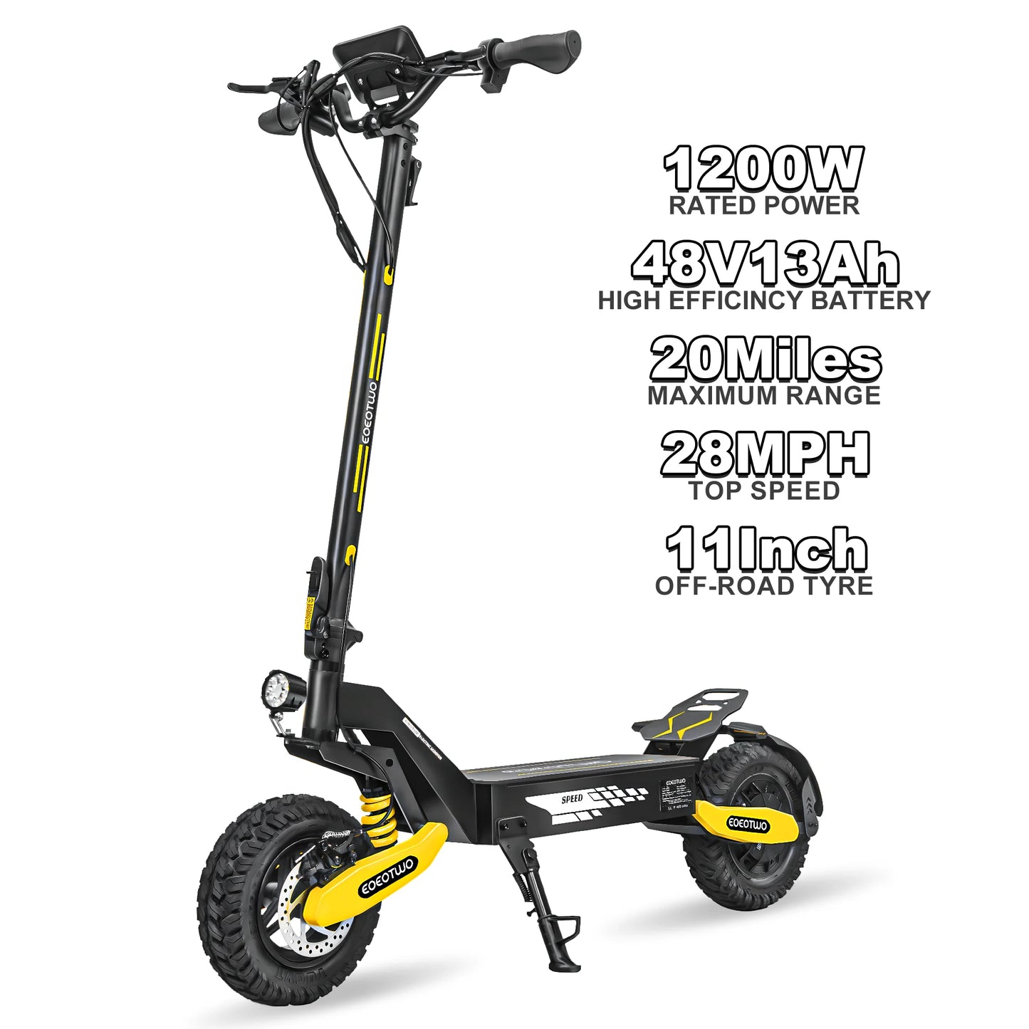 EOEOTWO 1200W Off Road Electric Scooter For Adults Foldable 48V