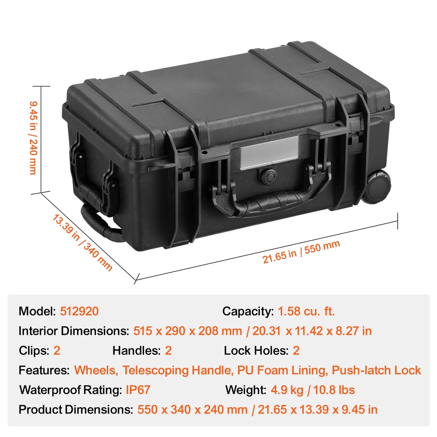 SucceBuy IP67 Weatherproof Heavy Duty Protective Case With Foam