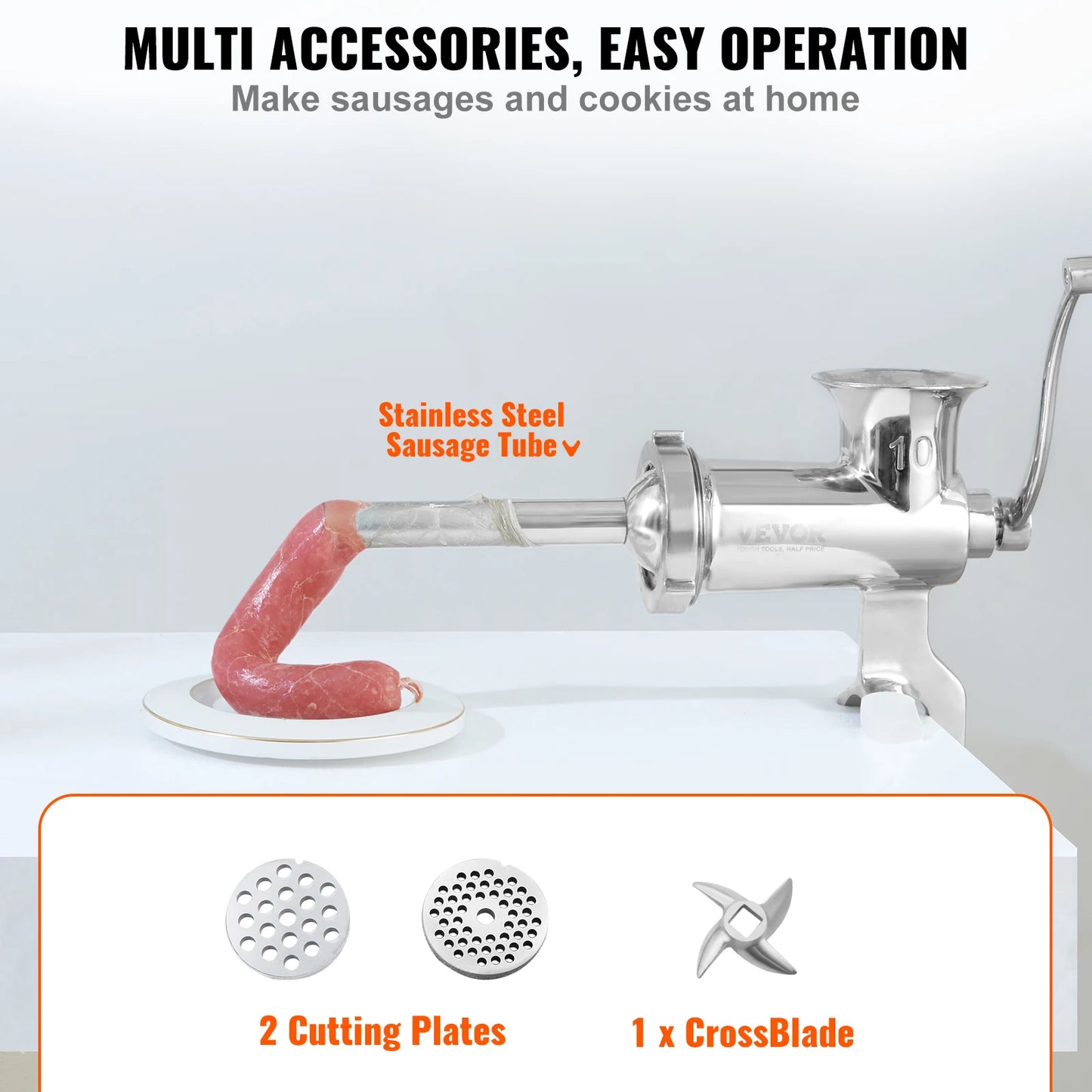 SucceBuy Manual Meat Grinder Stainless Steel With Table Clamp