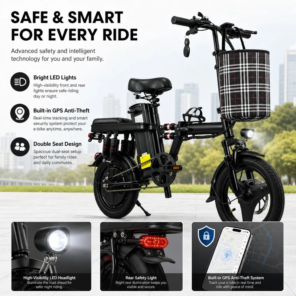 Foldable 500W Electric Bike With Eight Shock Absorbers