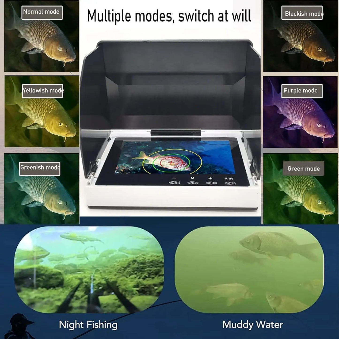 Underwater Fishing Camera With IPS Monitor 1000TVL IP68 Waterproof