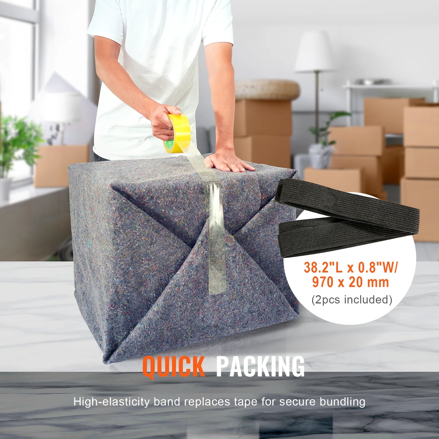 SucceBuy Heavy Duty Moving Blanket Recycled Cotton Packing Pads