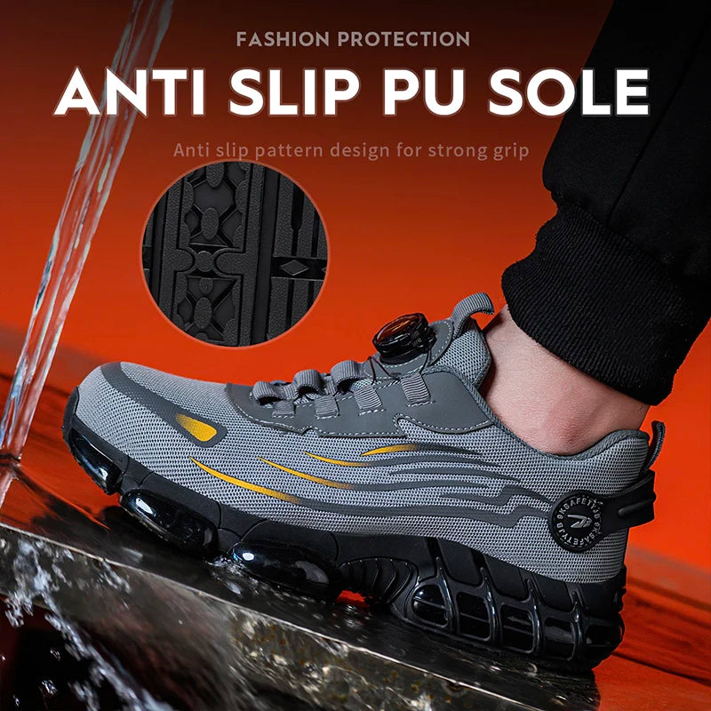 Breathable Lace Free Soft Sole Anti Smash Puncture Labour Shoes