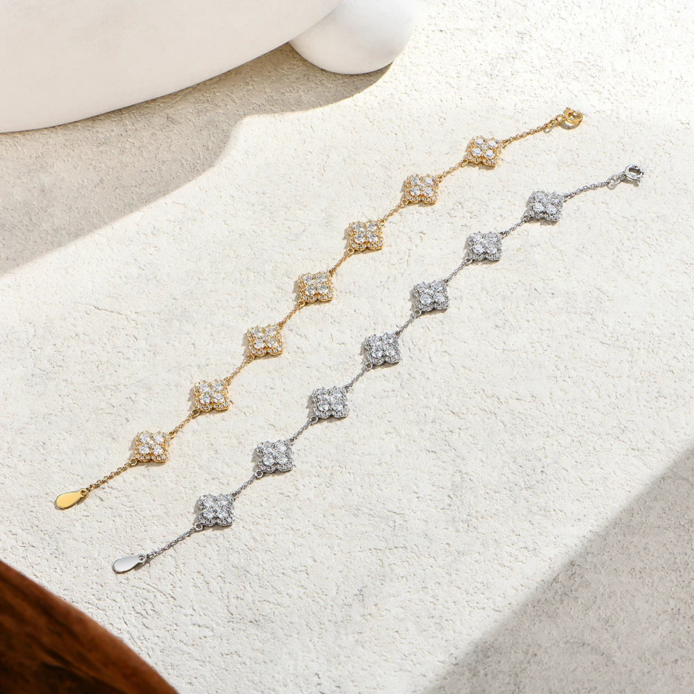 ATTAGEMS VVS1 Moissanite Bracelet S925 Gold Plated For Women