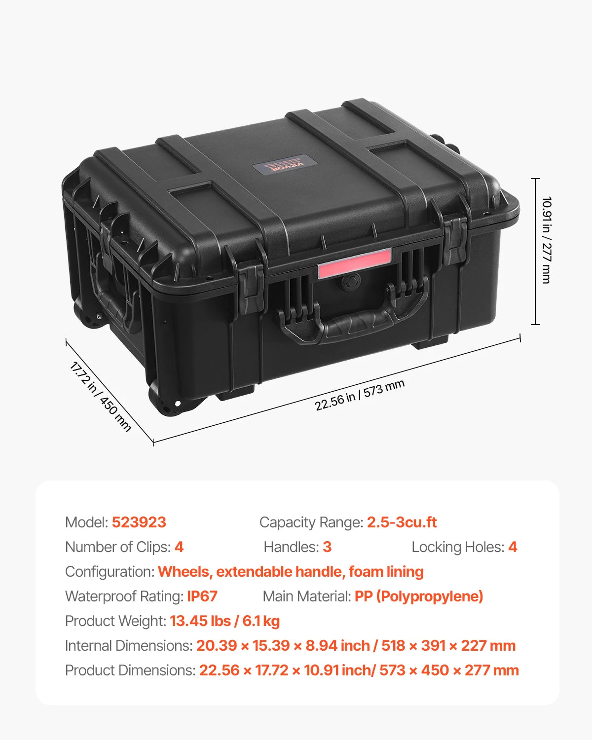 SucceBuy IP67 Weatherproof Heavy Duty Protective Case With Foam