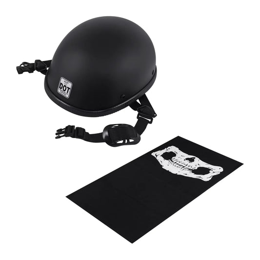 Matte Black Vintage Half Face Motorcycle Helmet For Cafe Racer