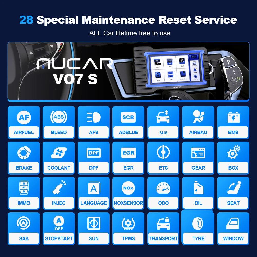 MUCAR VO7S CANFD Bi Directional Diagnostic Tool With ECU Coding OBD2 Scanner