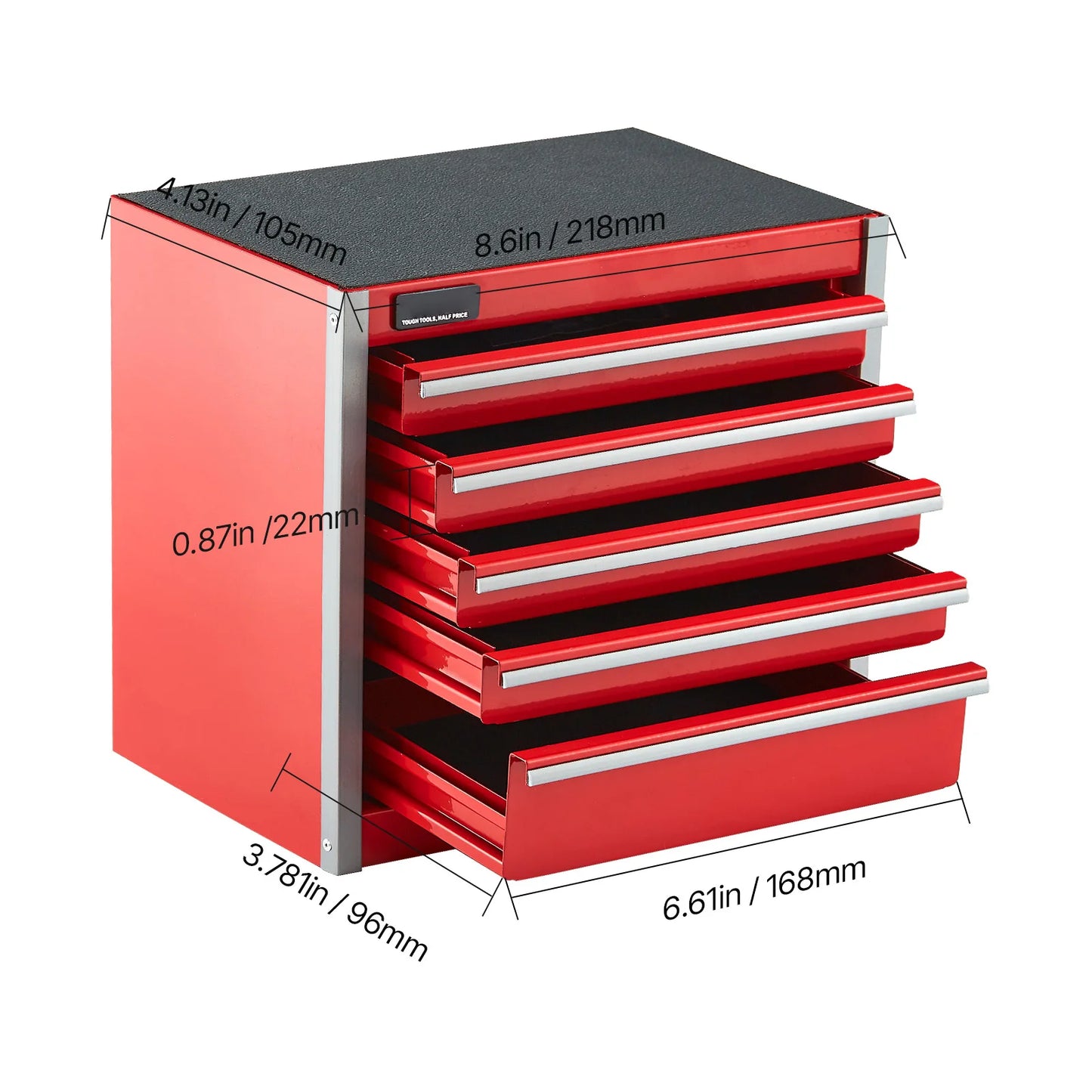 SucceBuy 5-Drawer Metal Tool Box Portable Chest For Workshop