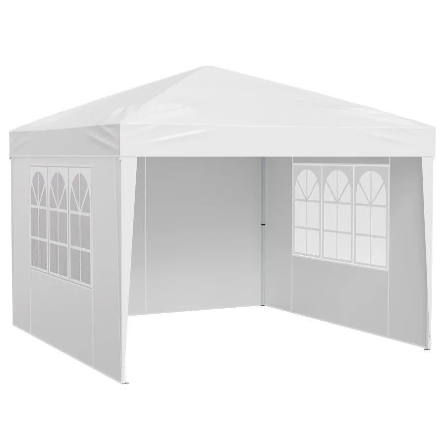 Aluminum Pop Up Canopy Gazebo With 3 Sidewalls And Windows