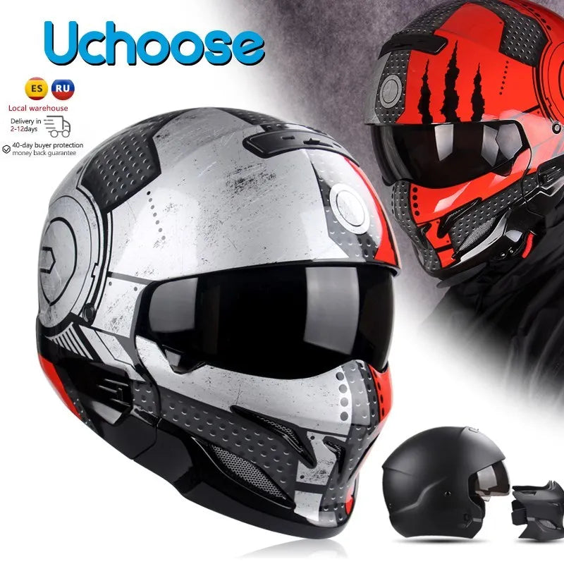 Uchoose Detachable Multi-purpose Motorcycle Half Helmet