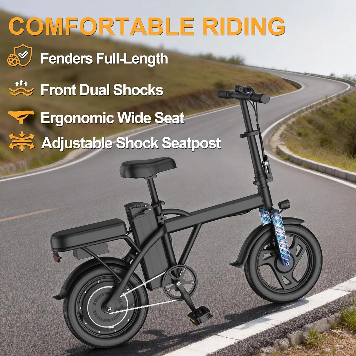 Ladped 14 Inch Foldable Two Seat Electric Bike