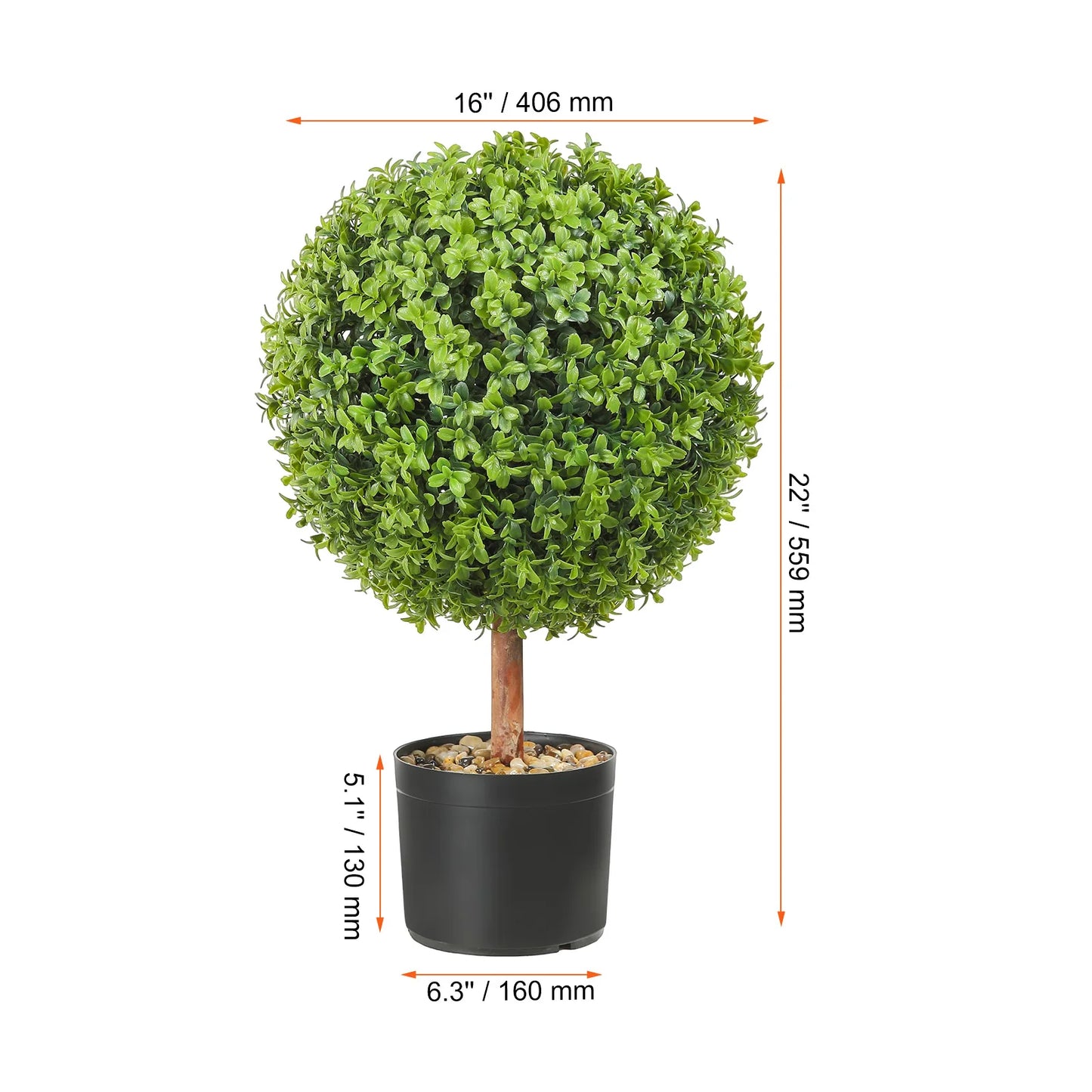 SucceBuy Boxwood Tower Topiary Spiral Artificial Plant For Outdoor Decor