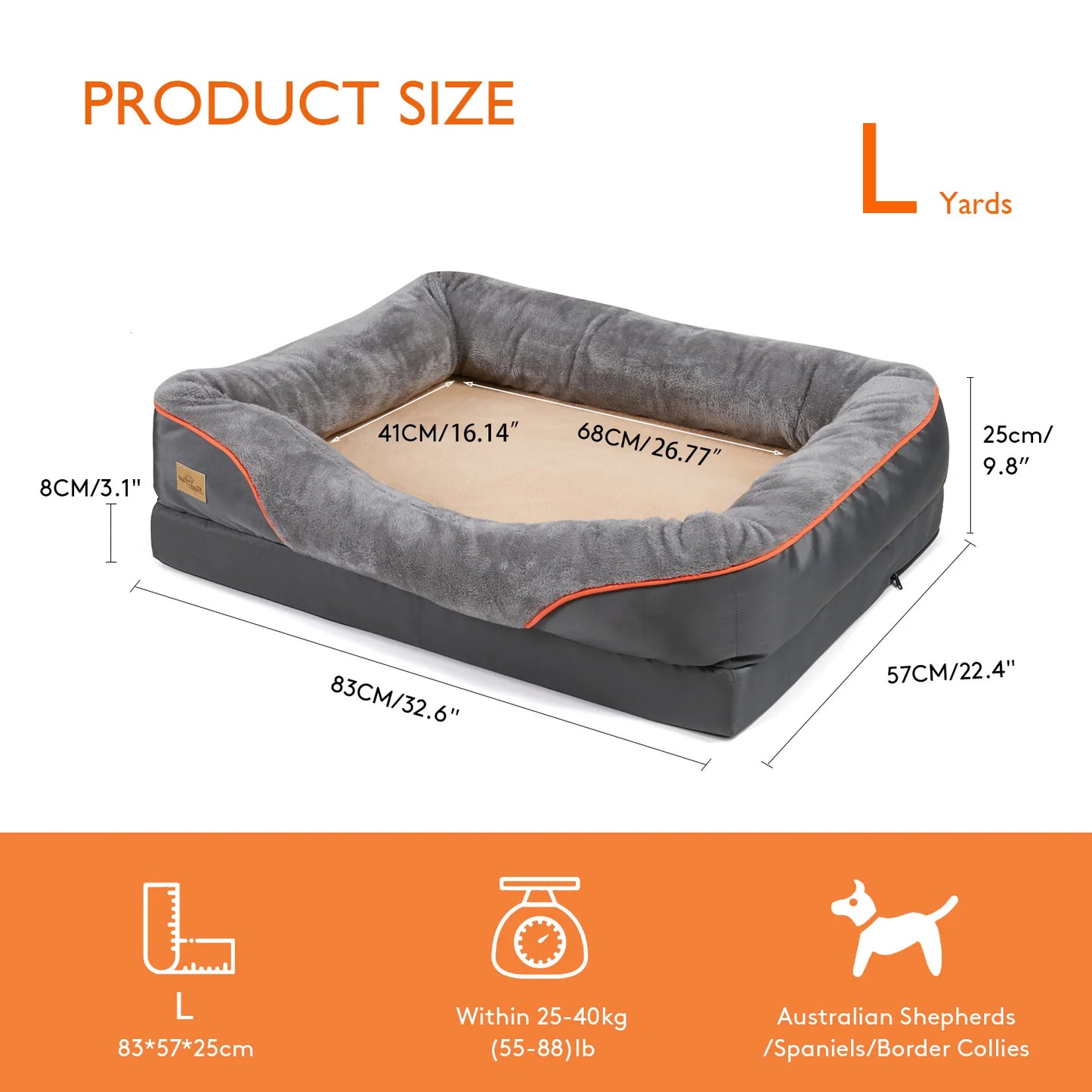BINGOPAW Anti Allergy Dog Bed Removable Washable Fleece Waterproof Cover