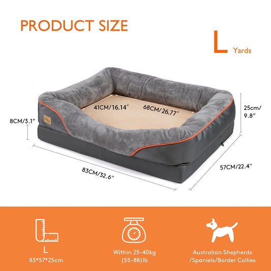 BINGOPAW Anti Allergy Dog Bed Removable Washable Fleece Waterproof Cover