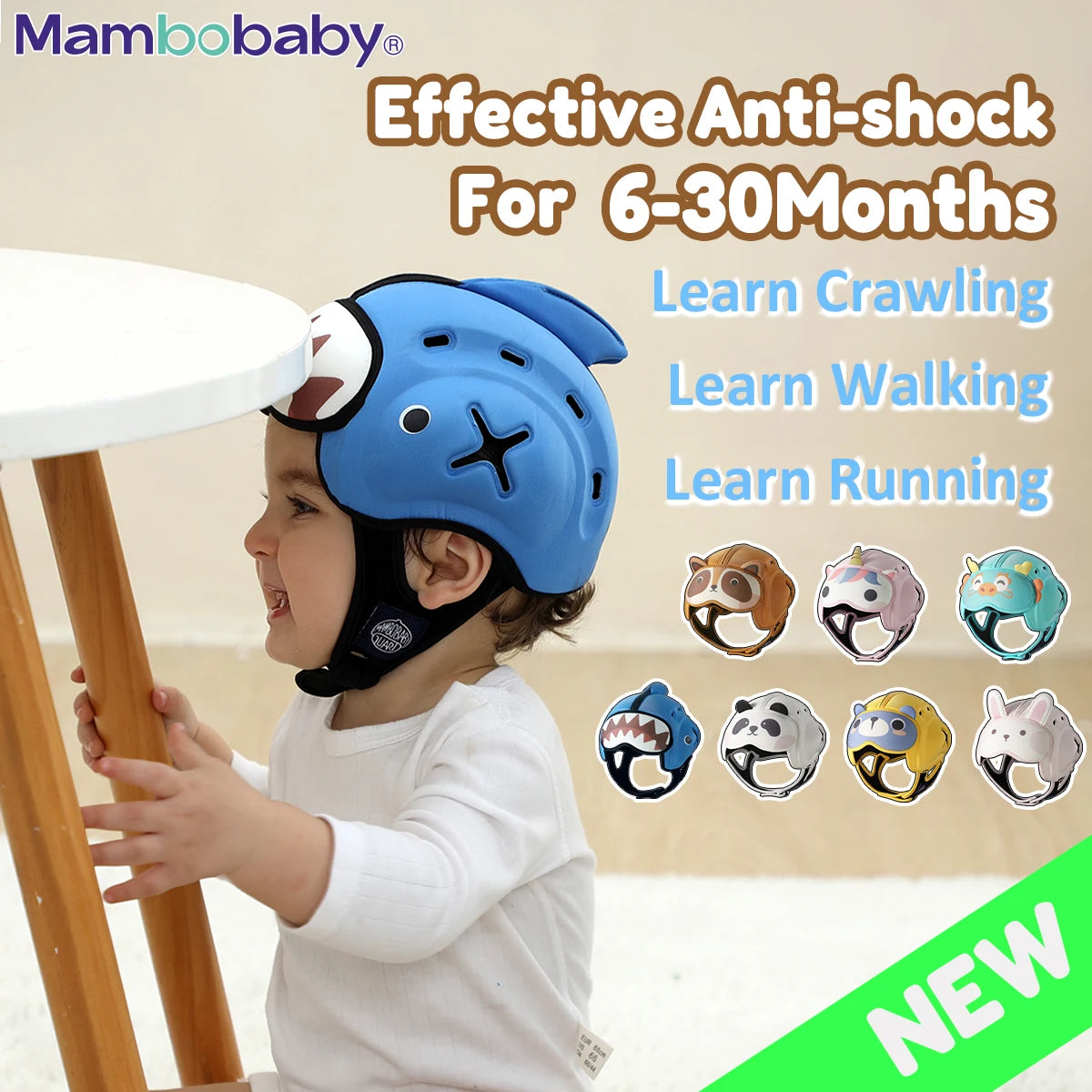 Mambobaby Safe Anti Shock Baby Helmet Head Protector