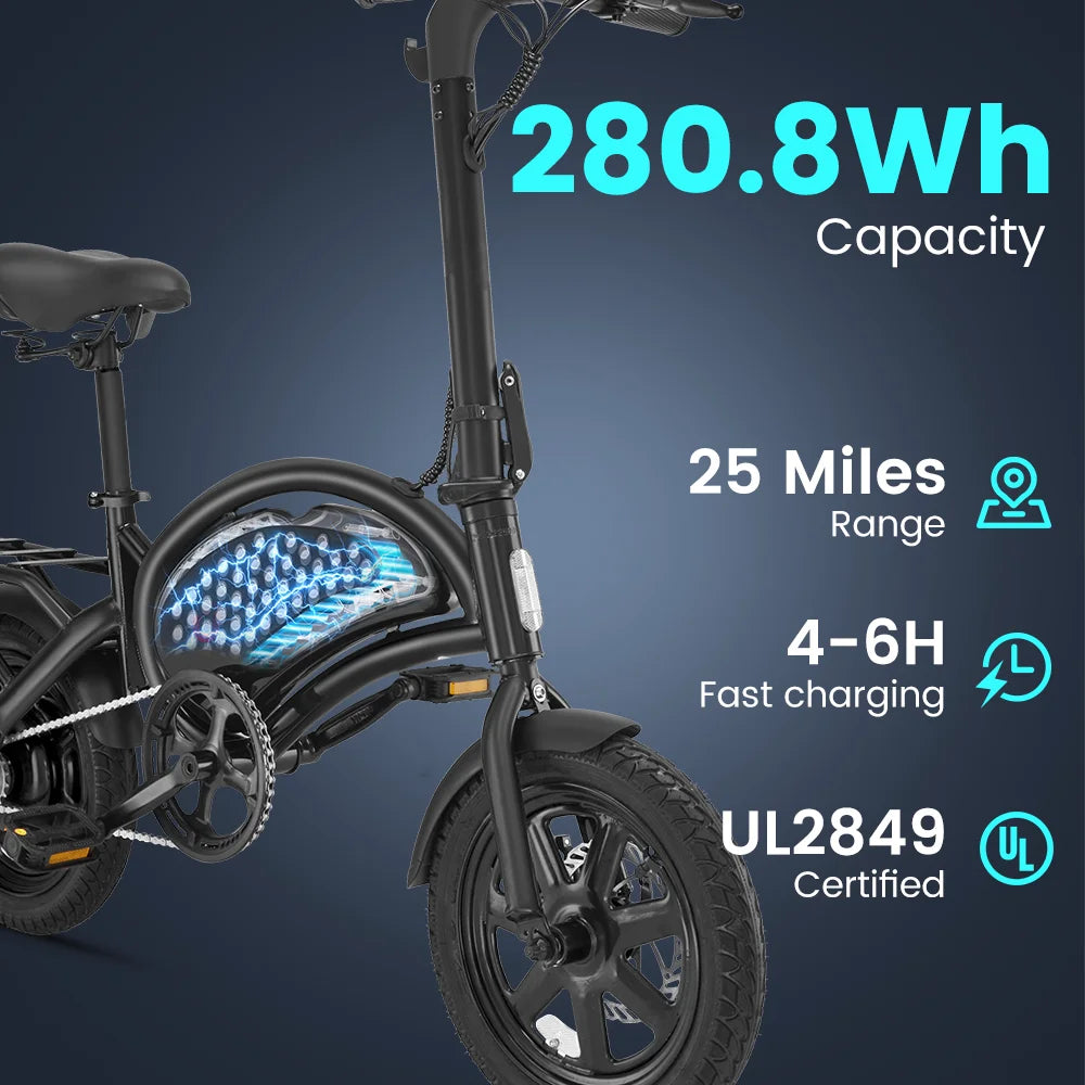 DYU D3F Folding Electric Bike 500W Peak Motor